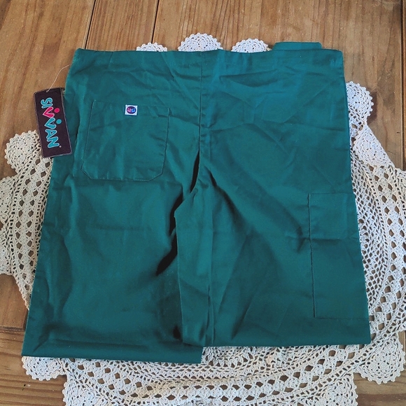 NWT Sivvan Uni-Sex Hunter Green Drawstring Scrub Pants, XL - Picture 4 of 12
